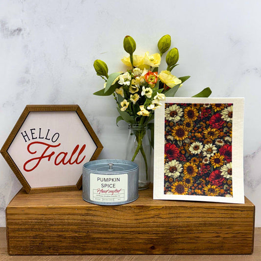 Fall Harvest Flower Garden Swedish Dishcloths
