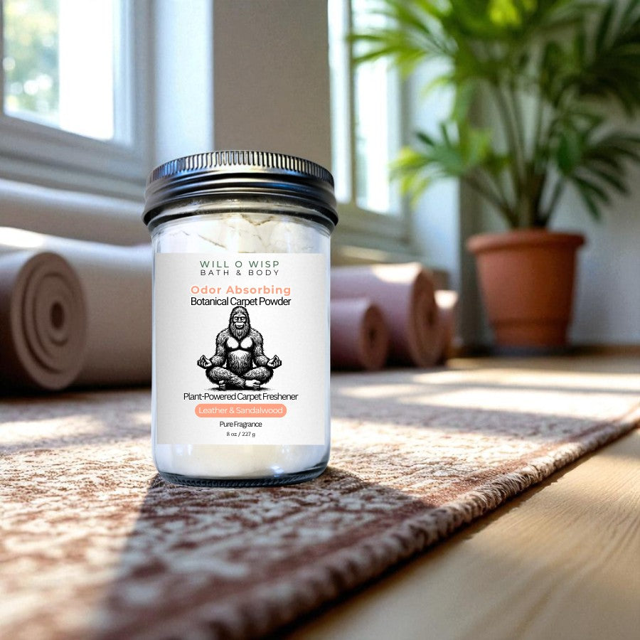 Odor Absorbing Carpet Powder - Leather & Sandalwood