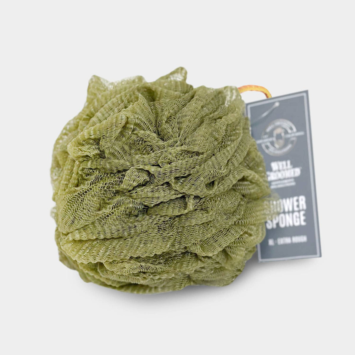 Jumbo Extra Rough Shower Sponge – Army Green