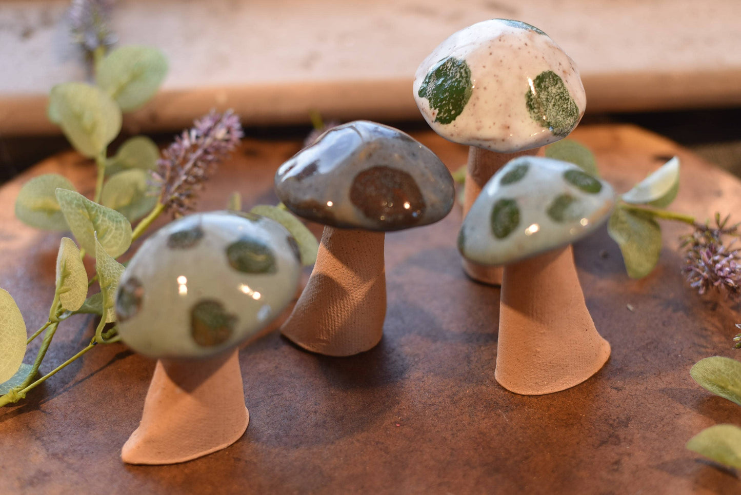 Ceramic Mushroom Plant Stakes