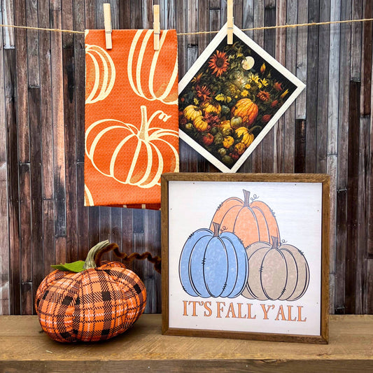 Full Moon Fall Harvest Swedish Dishcloth