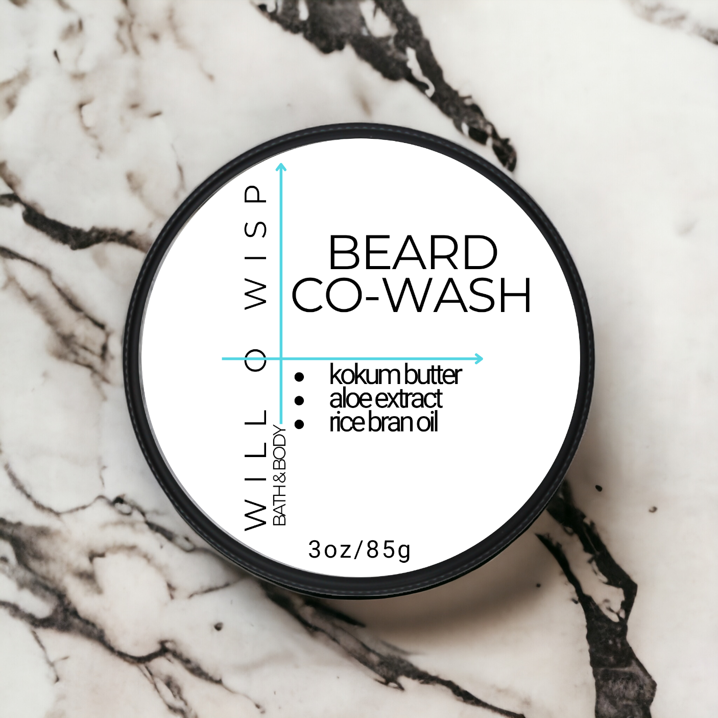 Solid Beard Co-Wash Bar (Aqua - Oily & Acne Prone Skin)