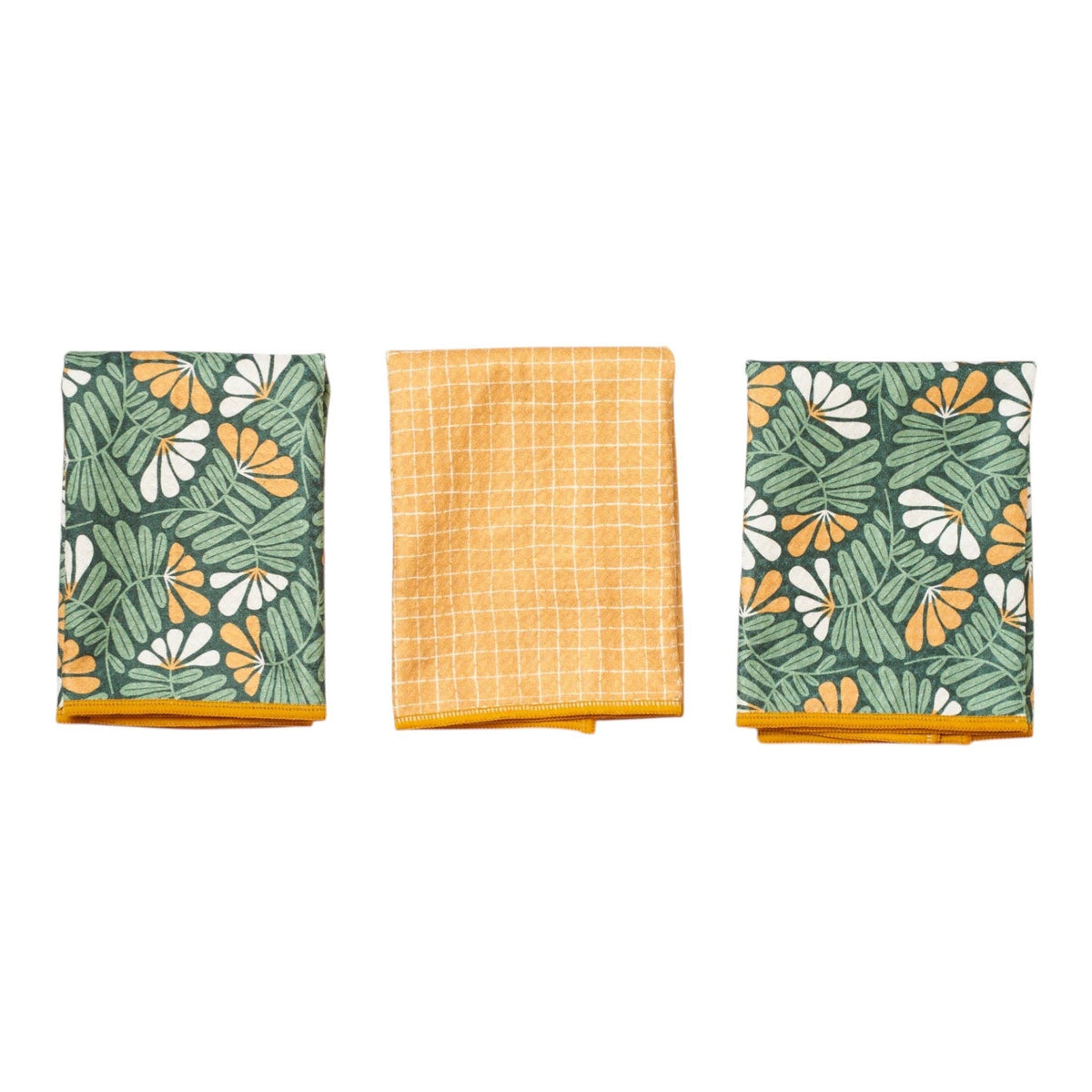 Mighty Mini Towel (Set of 3) Reversible - Green Floral