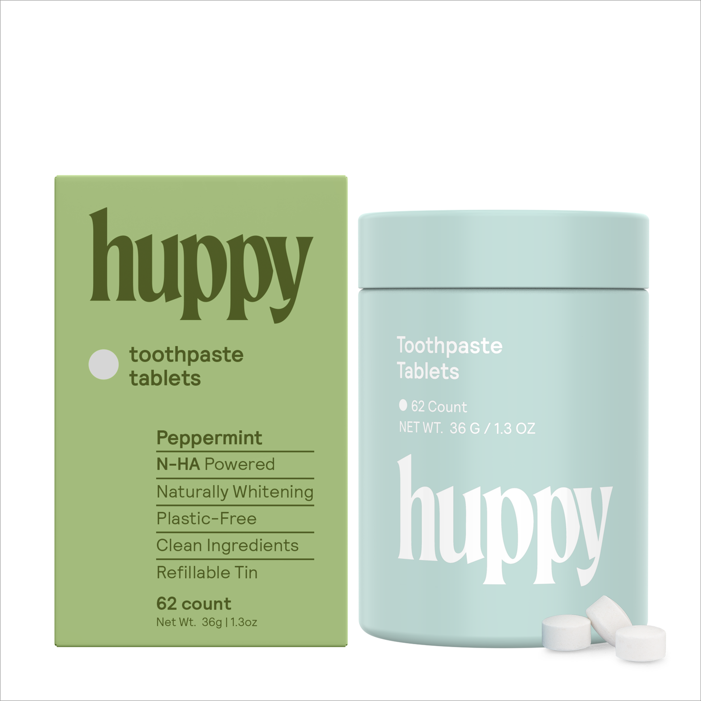 Huppy Toothpaste Tablets – Peppermint