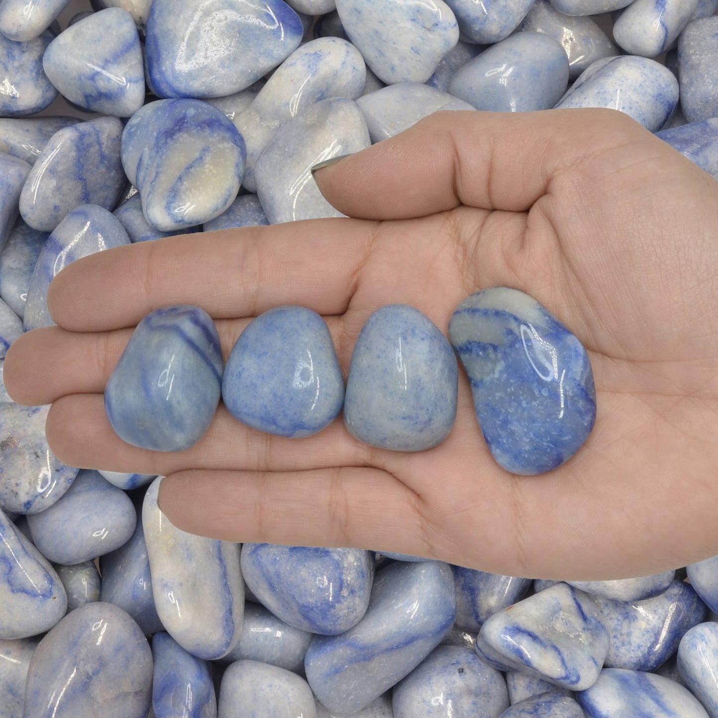 Tumbled Blue Quartz Stone