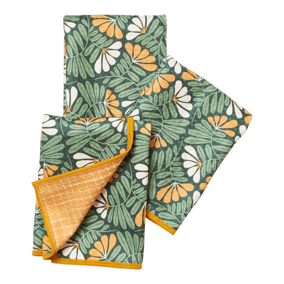 Mighty Mini Towel (Set of 3) Reversible - Green Floral