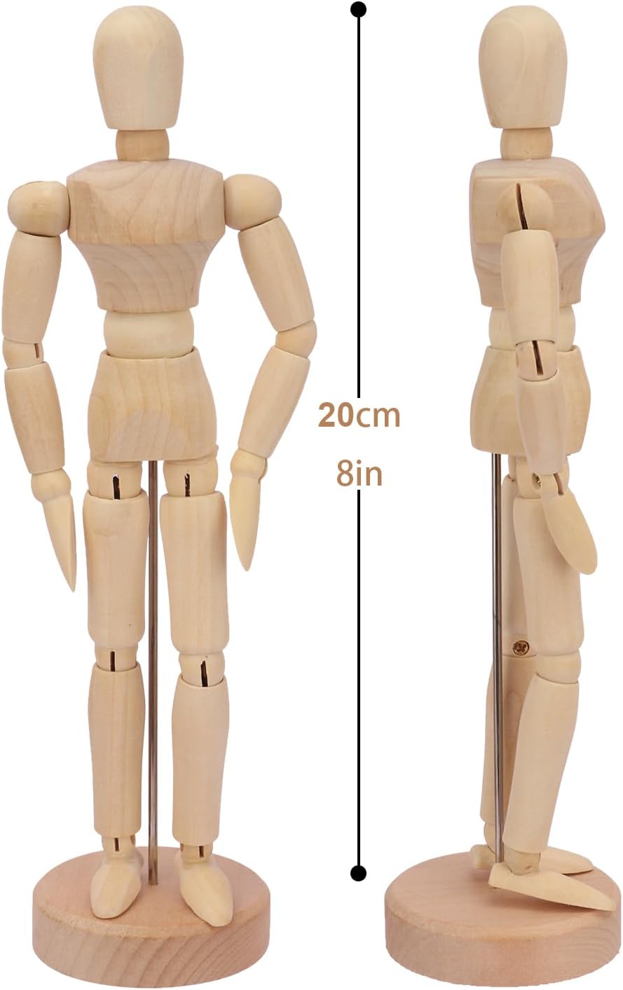 Posable Wooden Art Figure – 8"