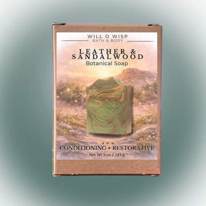 Leather & Sandalwood | Botanical Soap Bar | Conditioning & Restorative