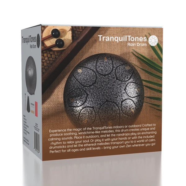 TranquilTones 6" Garden Rain Drum — Matte Black