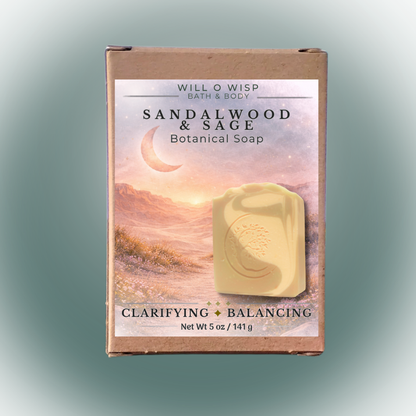 Sandalwood & Sage | Botanical Soap Bar | Clarifying & Balancing