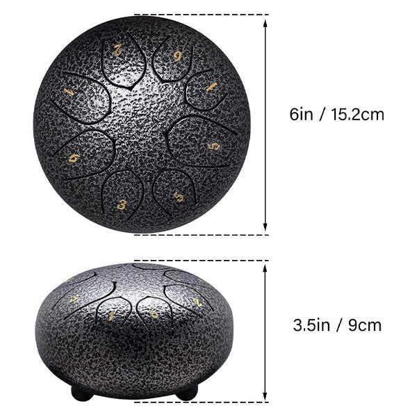 TranquilTones 6" Garden Rain Drum — Matte Black