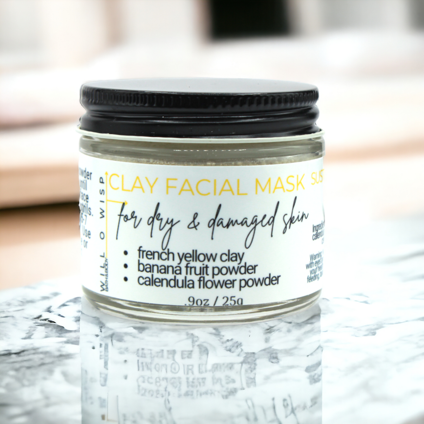 Clay Face Mask Powder (Yellow - Dry & Damaged Skin)