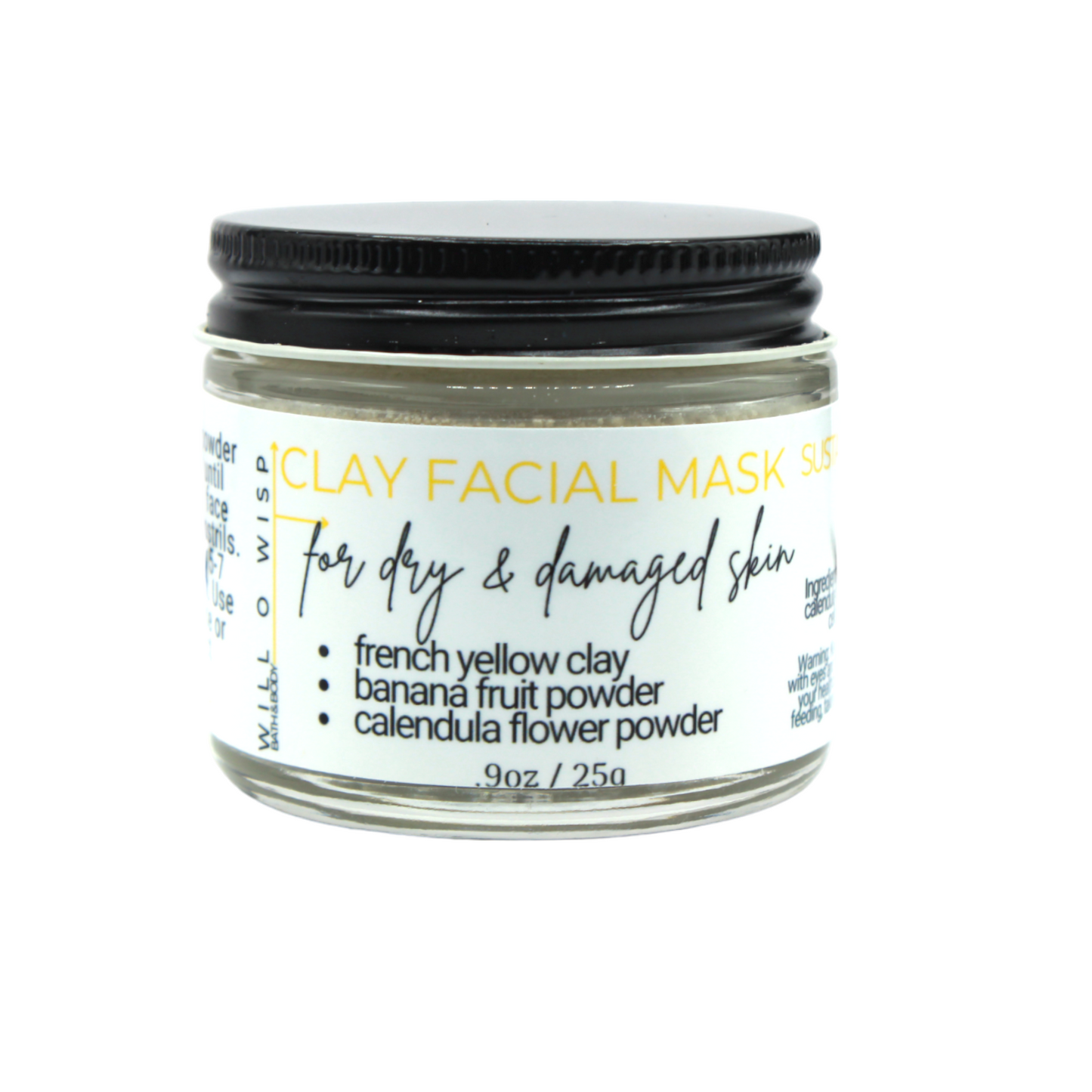 Clay Face Mask Powder (Yellow - Dry & Damaged Skin)