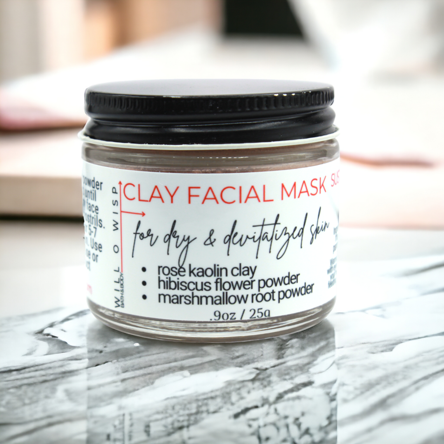 Clay Face Mask Powder (Red - Dry & Devitalized Skin)