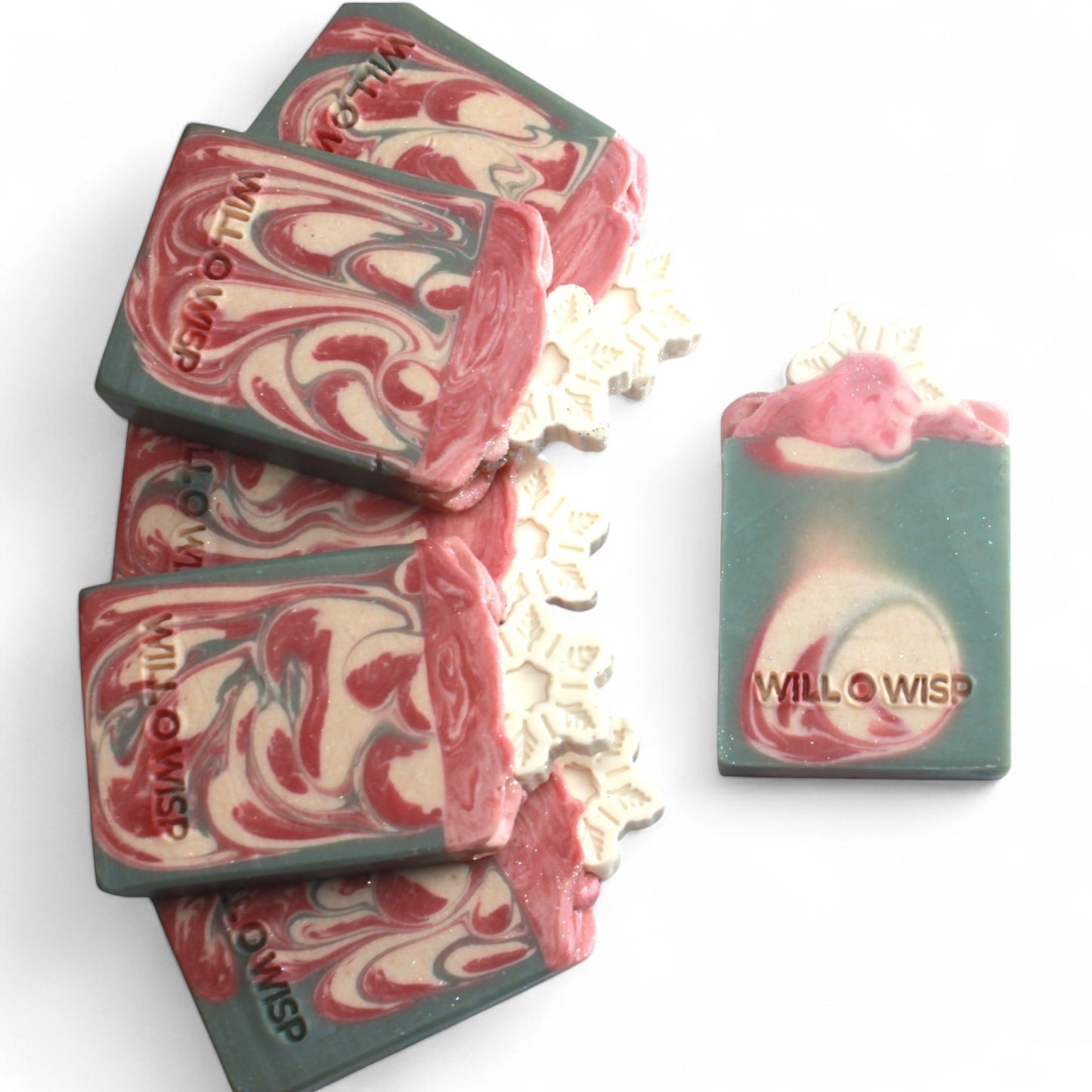 Peppermint Twist ~ Snowflake~ Artisan Soap