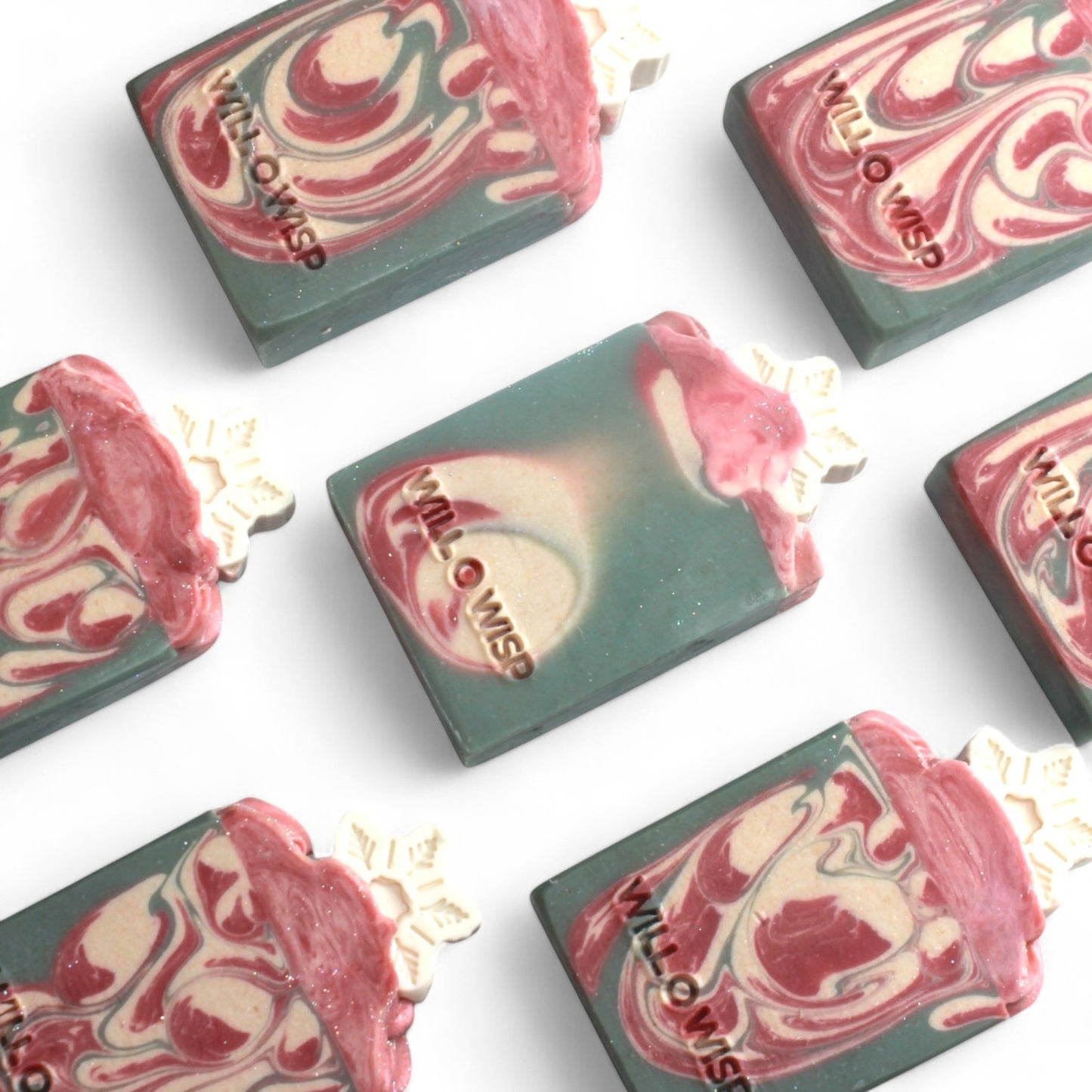 Peppermint Twist ~ Snowflake~ Artisan Soap