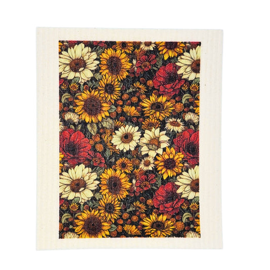 Fall Harvest Flower Garden Swedish Dishcloths