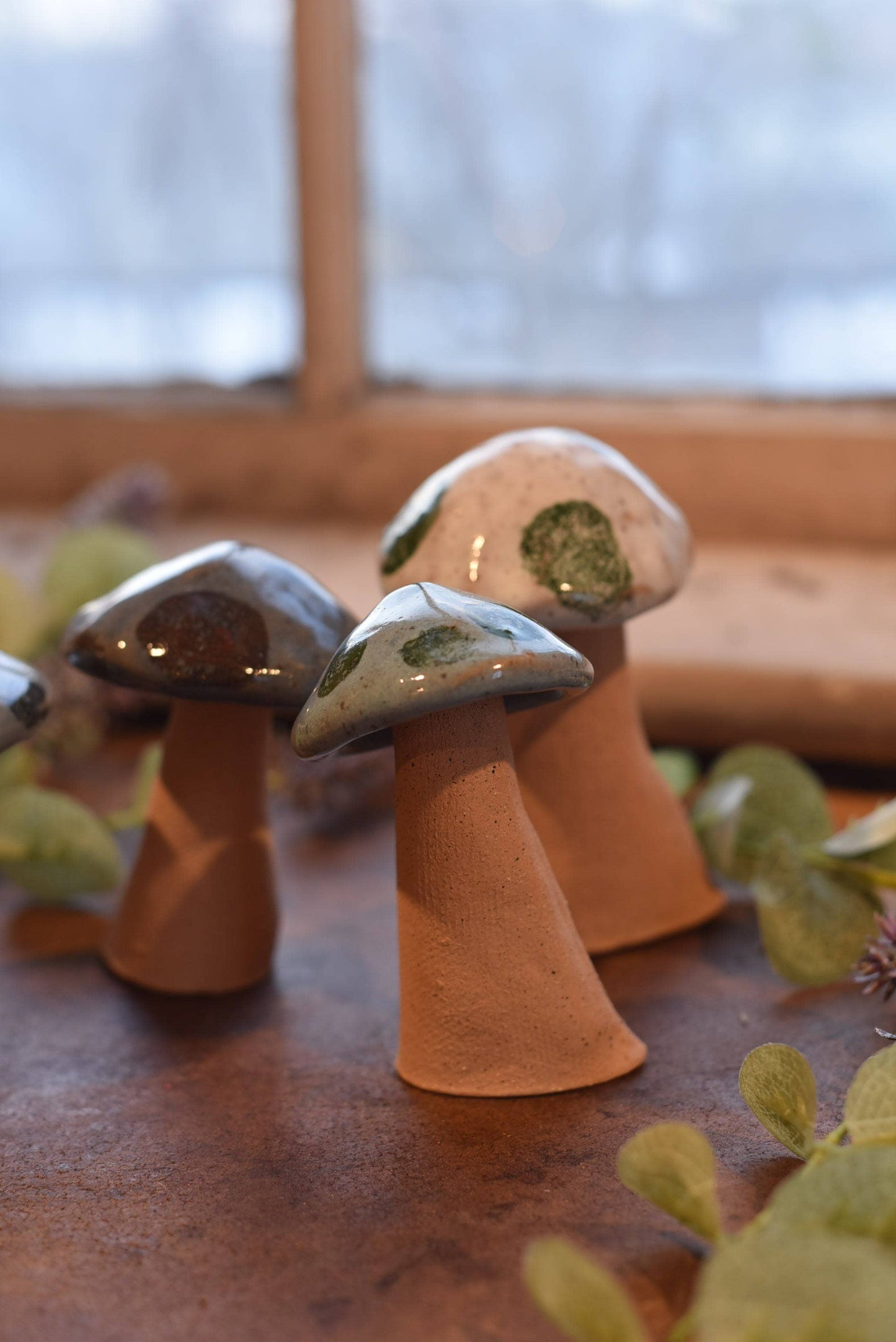 Ceramic Mushroom Plant Stakes